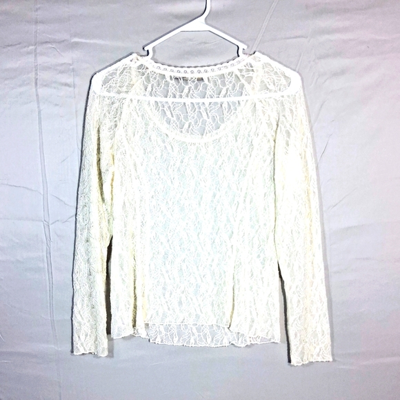 Piccadilly Of Canada Womens XS TP Sheer Lace Transparent Blouse/Top Like New - Picture 3 of 7